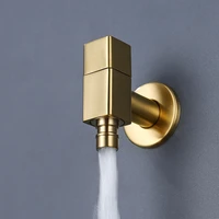brushed gold washing machine faucet soild brass single cold wall mounted g12 g34 bibcock outdoor garden mop pool tap