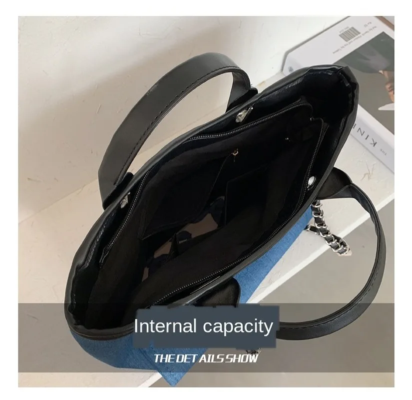 

Free shipping 2020 new style fashion style large capacity handbag women simple canvas chain one-shoulder diagonal handbag women