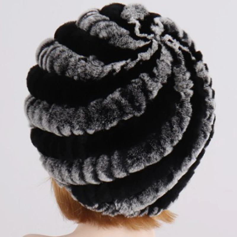 Женские зимние 100% натуральный настоящий мех кролика Женская Мягкая шапка из меха
