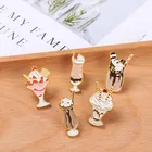 Эмалированная брошь в форме клубники, мороженого