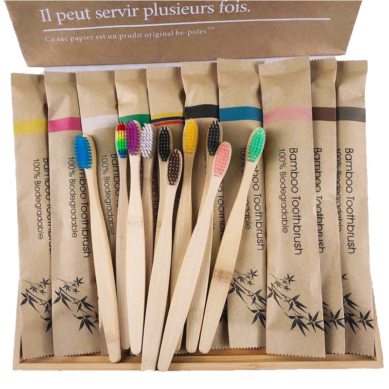 15pcs Adult Bamboo Toothbrushes Soft Bristles Eco Friendly Cepillo Dientes Bambu Oral Care Toothbrush Clareador De Dente