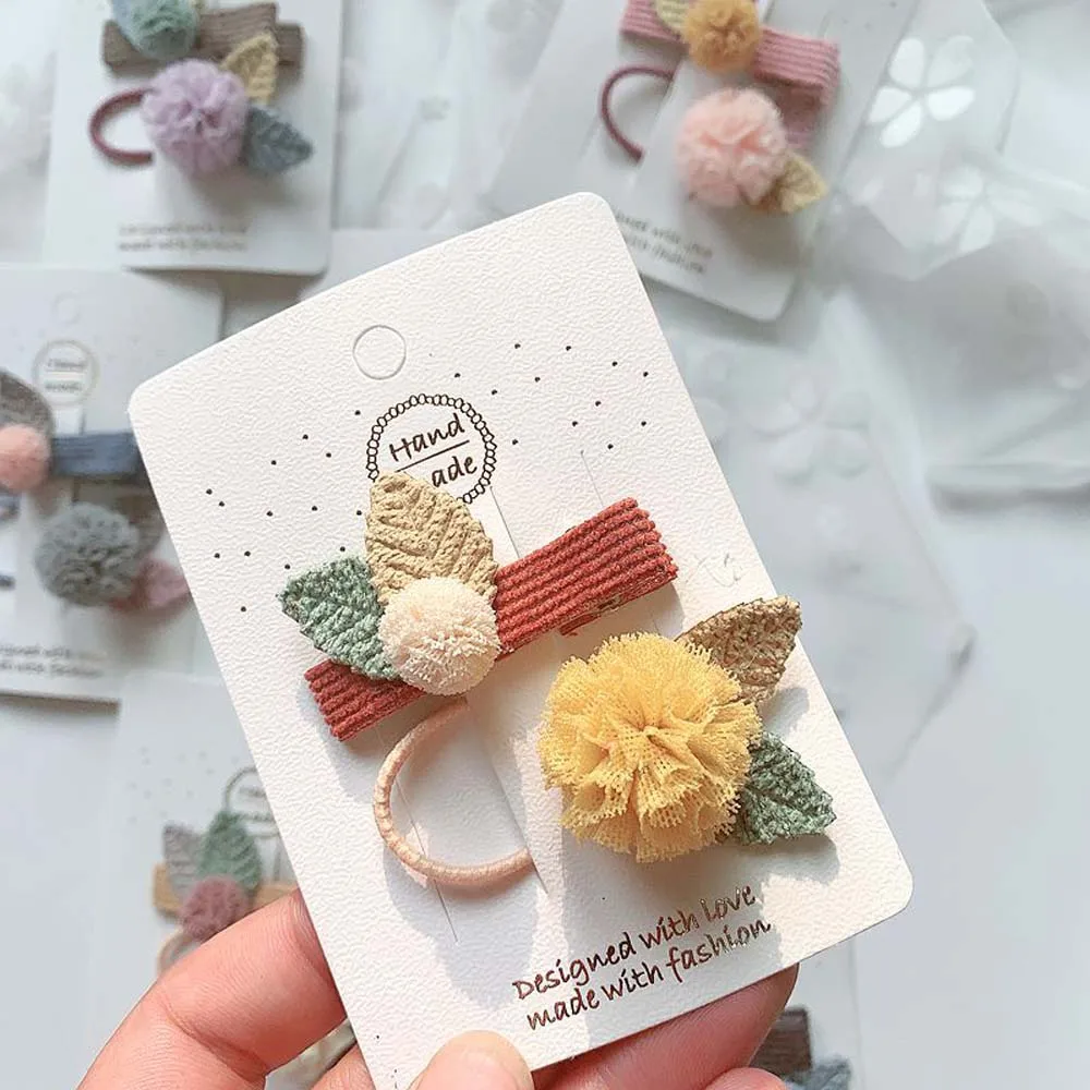 2 шт./компл. детское кружевное платье с пушистым помпоном кролик на подкладке