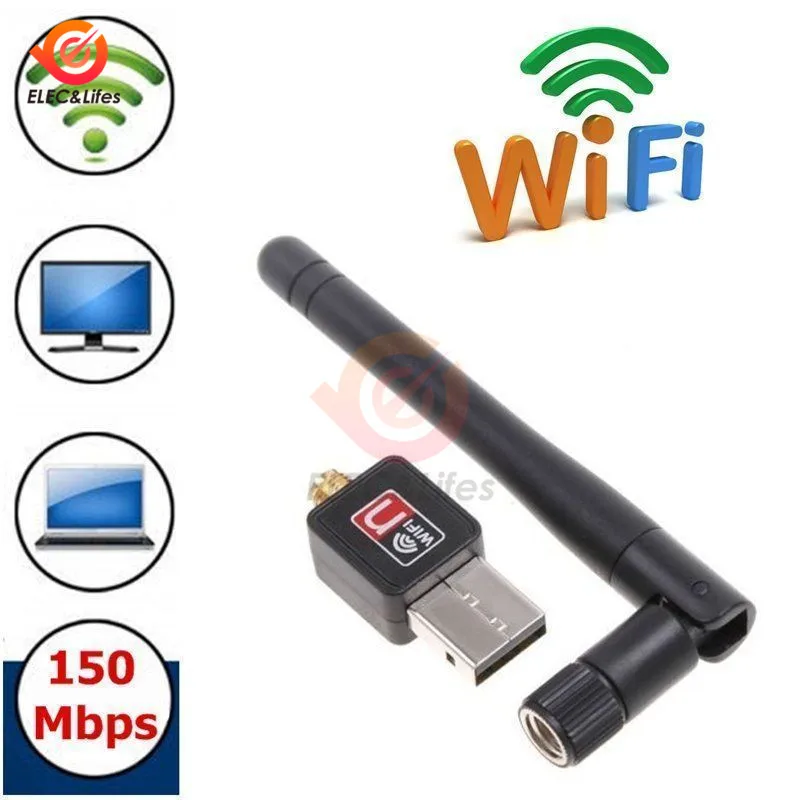 

USB Wi-Fi адаптер 150 Мбит/с, 5 дБи, USB 2,0