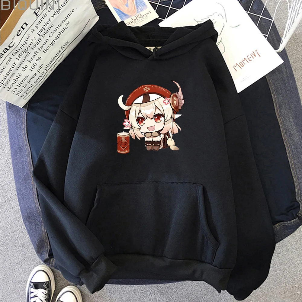 

Genshin Impact Hoodies Kawaii Klee Chibi Print Hoody Women Men Anime Cartoon Sweatshirts Female Casual Hooded Clothes Streetwear