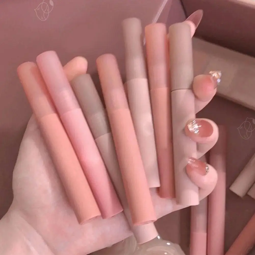 

12 Colors Velvet Matte Lipstick Chestnut Lip Stick Cosmetics Lasting Red Korean Long Gloss Waterproof Makeup Lip Liquid B6X1