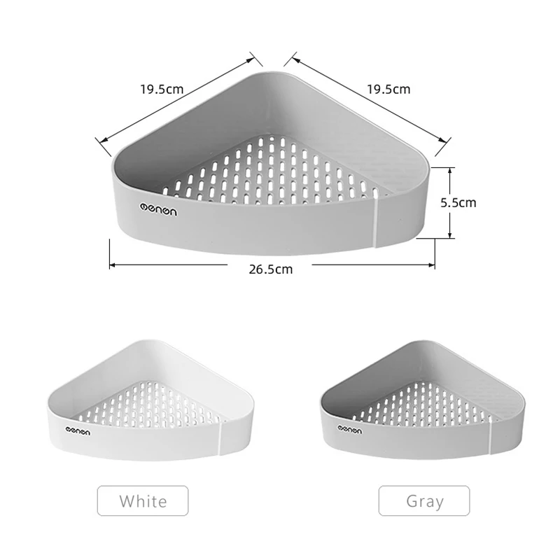 

Powerful Corner Shelf ABS Storage Shelf Drain Wall-mounted Self-adhesive Bathroom Storage Rack Hanger Household Goods Kitchen