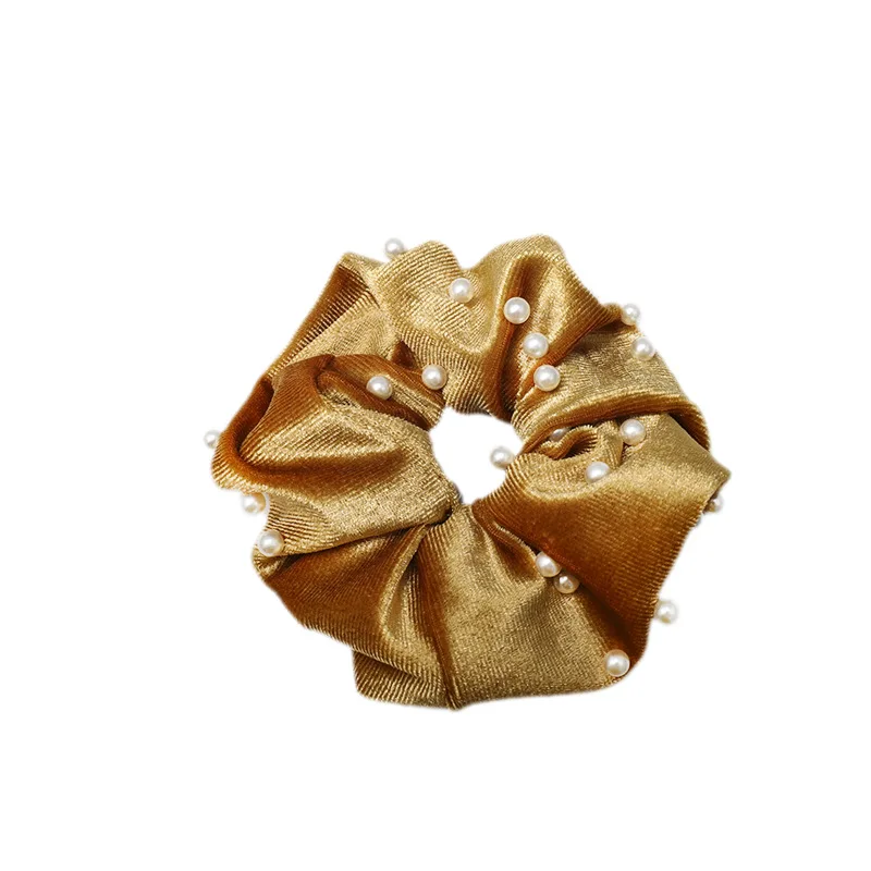 

Pearl Velvet Hair Scrunchies Ties Bands Rope Women Girls Elastic Hair Rubber Bands Accessories Gum for Women Ponytail Holder
