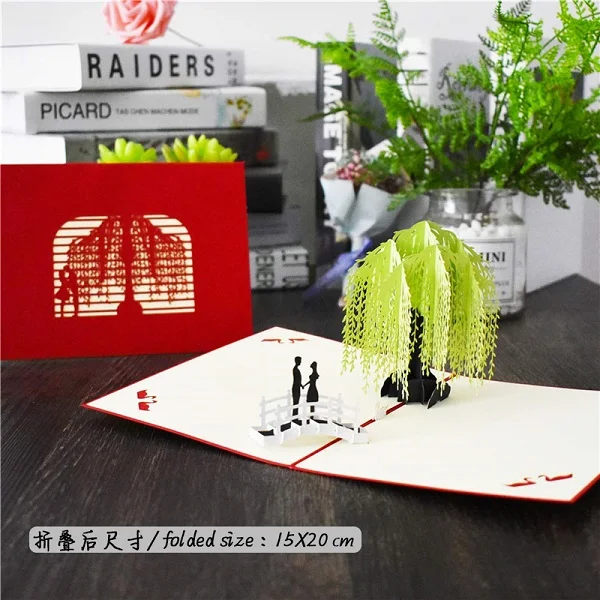 Love 3D Pop UP Cards Valentines Day Gift Postcard with Envelope Stickers Wedding Invitation Greeting Cards Anniversary for Her - Цвет: Lover