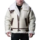 AV0966 Avfly, европейские размеры, высокое качество, супер теплая Натуральная овечья кожа, мужская куртка-бомбер большого размера B3, военная Меховая куртка