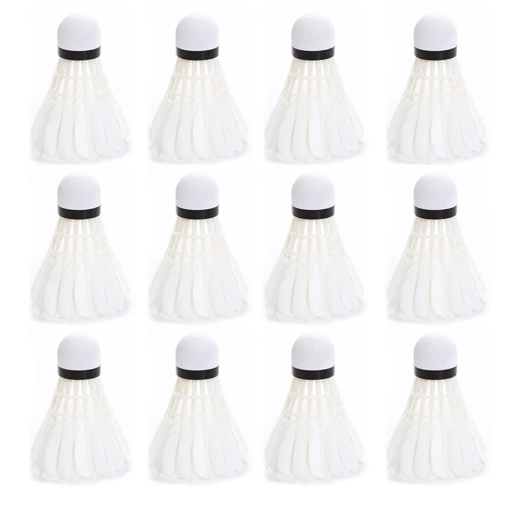 

12pcs Shuttlecocks With Cylindrical Box Good Toughness Black White Goose Feather Balls Badminton Sport Competition Training Ball