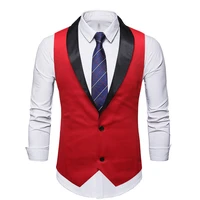 mens suit vest 2022 brand red shawl collar slim fit dress vest waistcoat men party wedding tuxedo vests male chaleco hombre xxl