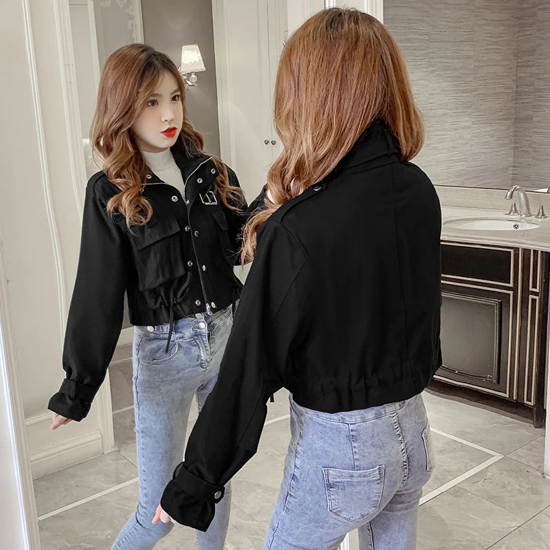 Женская короткая куртка на молнии зеленая куртка-бомбер с длинным рукавом