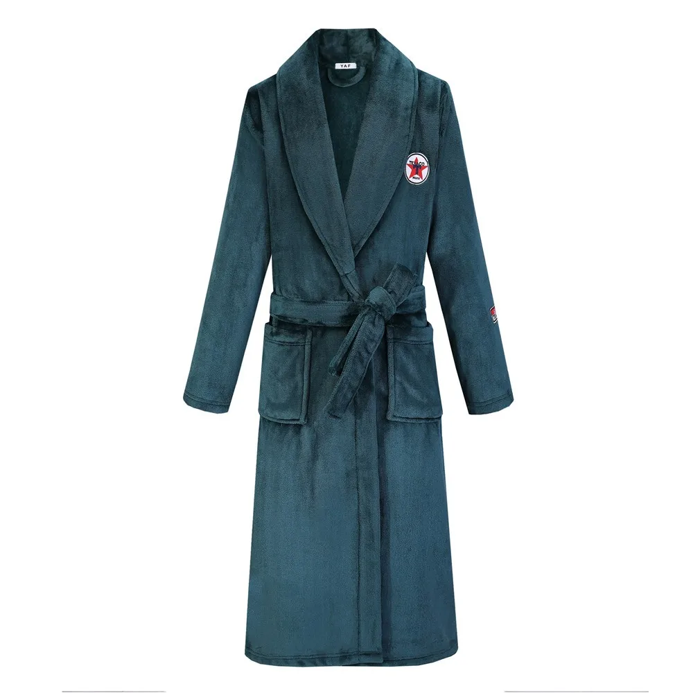 

Winter Warm Nightgown Lounge Wear Lovers Kimono Bathrobe Gown Flannel Sleepwear Soft Nightwear Intimate Lingerie Loose Homewear
