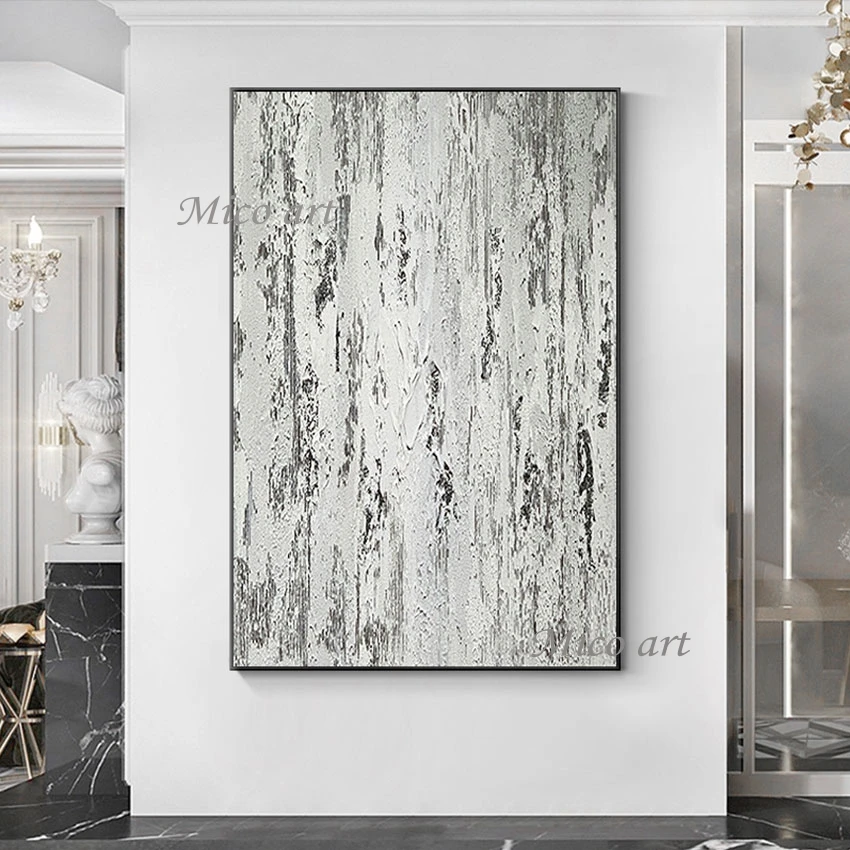 Простой черно-белый абстрактный дизайн Настенная картина маслом холст большой