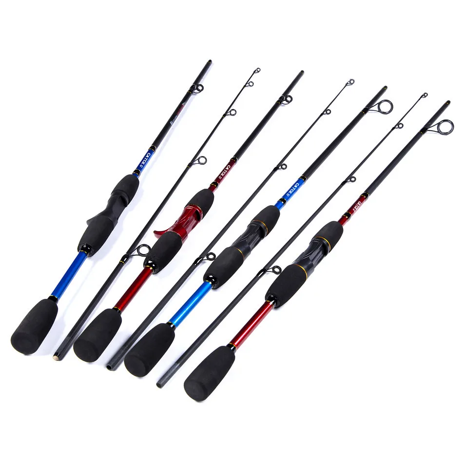 Catch.U 1.8M Fishing Rods Carbon Spinning Fishing Pole Spinning Fishing Rod 2 Section Lure Casting Pole