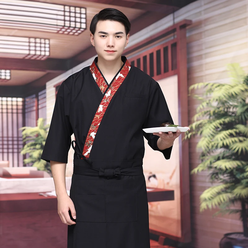 

Working clothes 2020 new men and women Japanese Restaurant sushi restaurant waiter set white
