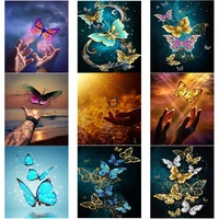 new 5d diy diamond painting butterfly diamond embroidery scenery cross stitchfull square round drill crafts home decor art gift