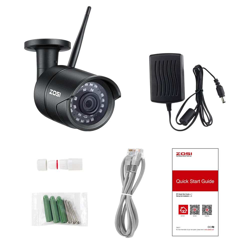 ZOSI 2MP 1080P Led беспроводная IP камера водонепроницаемая Смартфон пульт дистанционного управления CCTV ночного видения видео пуля инфракрасный монитор
