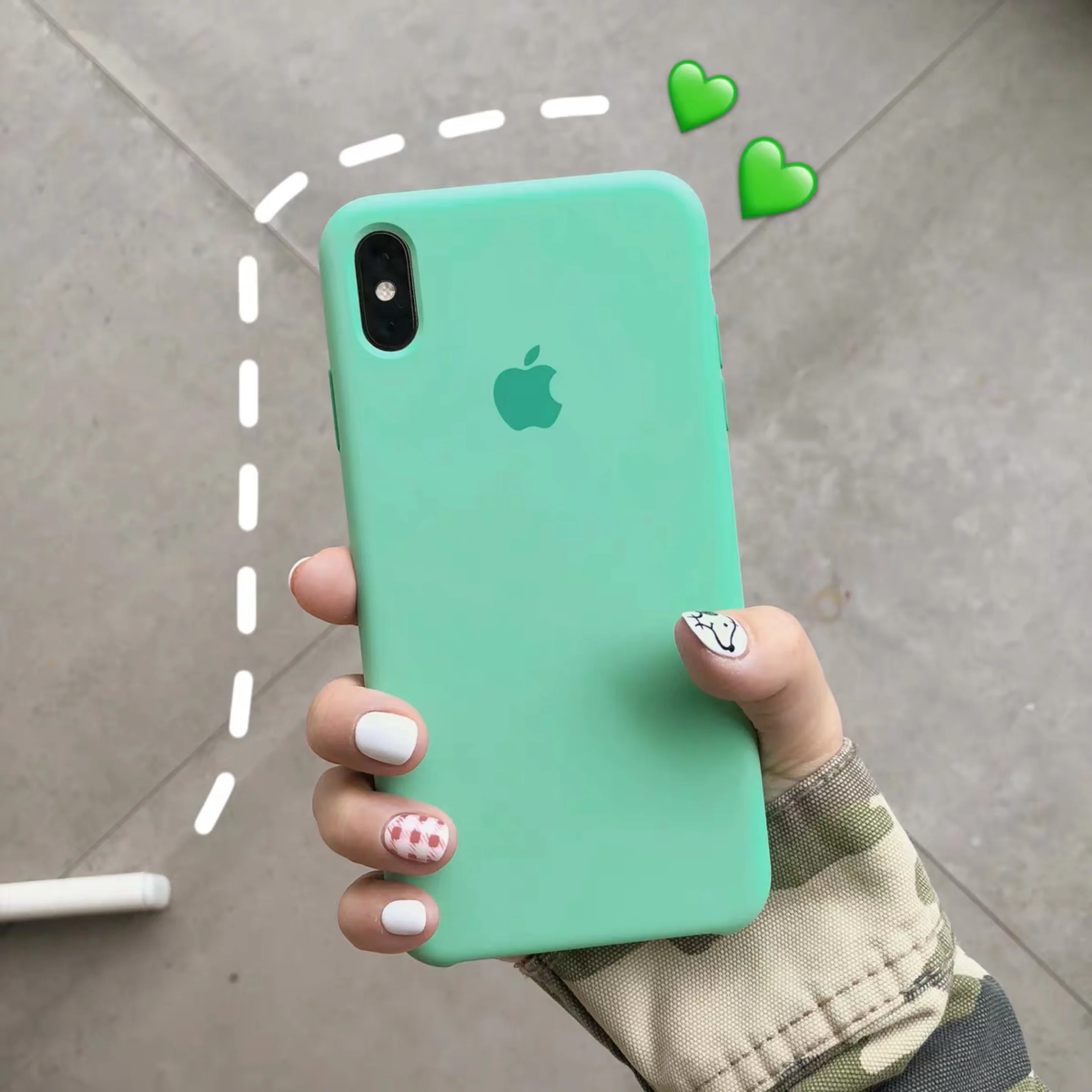 Модный чехол для телефона iPhone 6 S 7 8 Plus X XR XS MAX мятно зеленый мягкий детской кожи