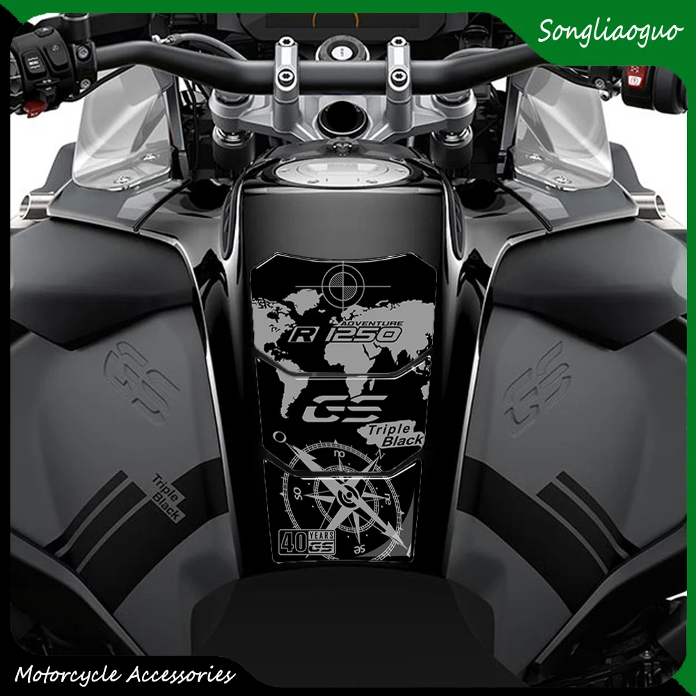 Новая 3D резиновая наклейка на бак мотоцикла протектор 40 лет GS тройной черный для