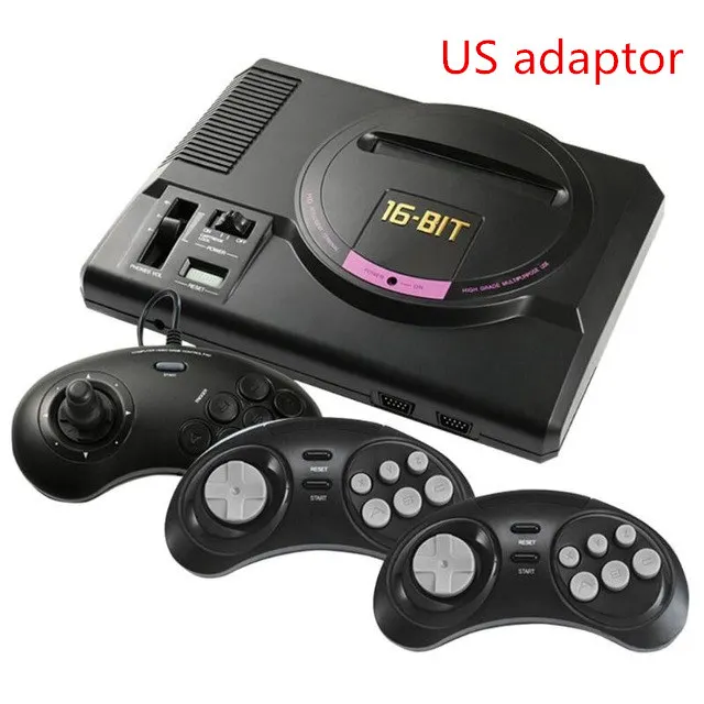 Черный GTIPPOR 16BIT HD MEGA DRIVE MD1 TV VIDEO GAME CONSOLE WITH HDMI AV OUTPUT 2.4G WIRELESS CONTROLLER - Цвет: Черный