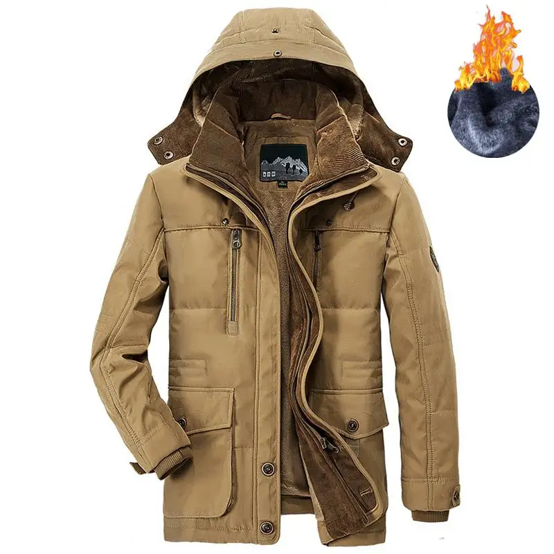 2021 Winter Men Jacket Men Size L-6XL Warm Thick Windbreaker High Quality Fleece Cotton-padded Parkas Military Overcoat Clothing