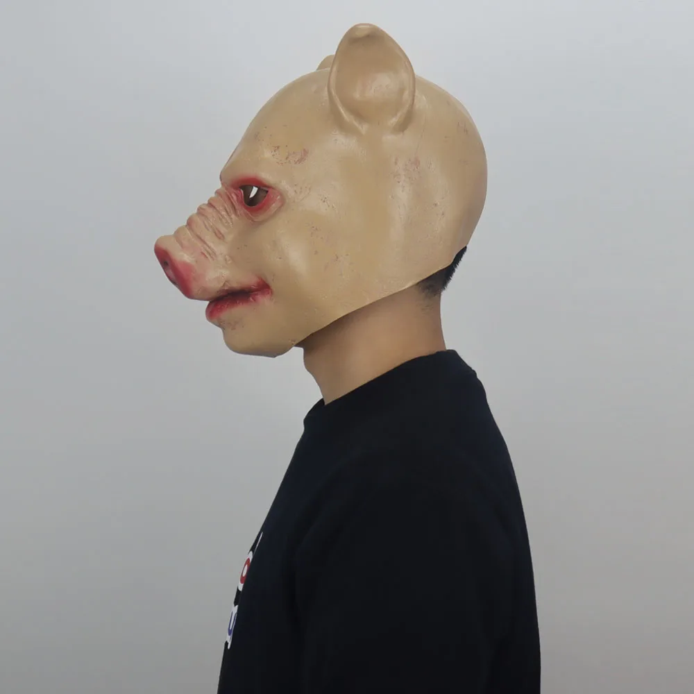 Маски с головой свинки ужасов Косплей животные свинка страшные латексные маски