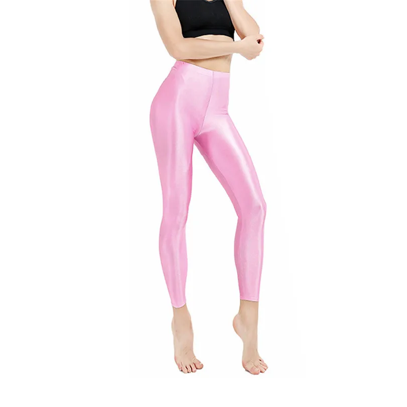 

DICHSKI Yoga Pants Push Up Shiny Leggings For Women Sport Fitness High Waist Tight Workout Quick-Drying Plus Size Black Bottom