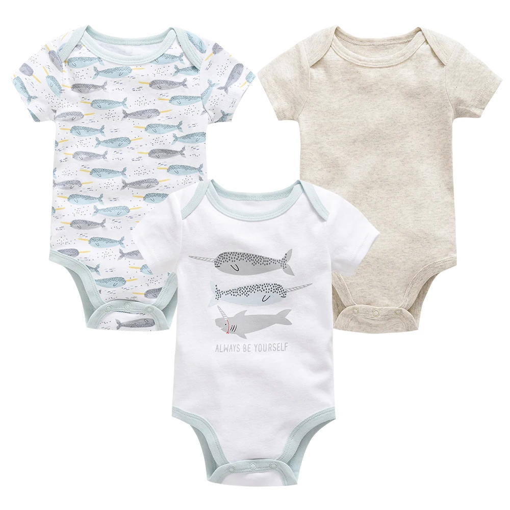 

3pcs/Set Baby Clothes Newborn Jumpsuit Cartoon Baby Shark Summer Short Sleeve Rompers New Born Infant Overall 0-12m Pelele Bebes