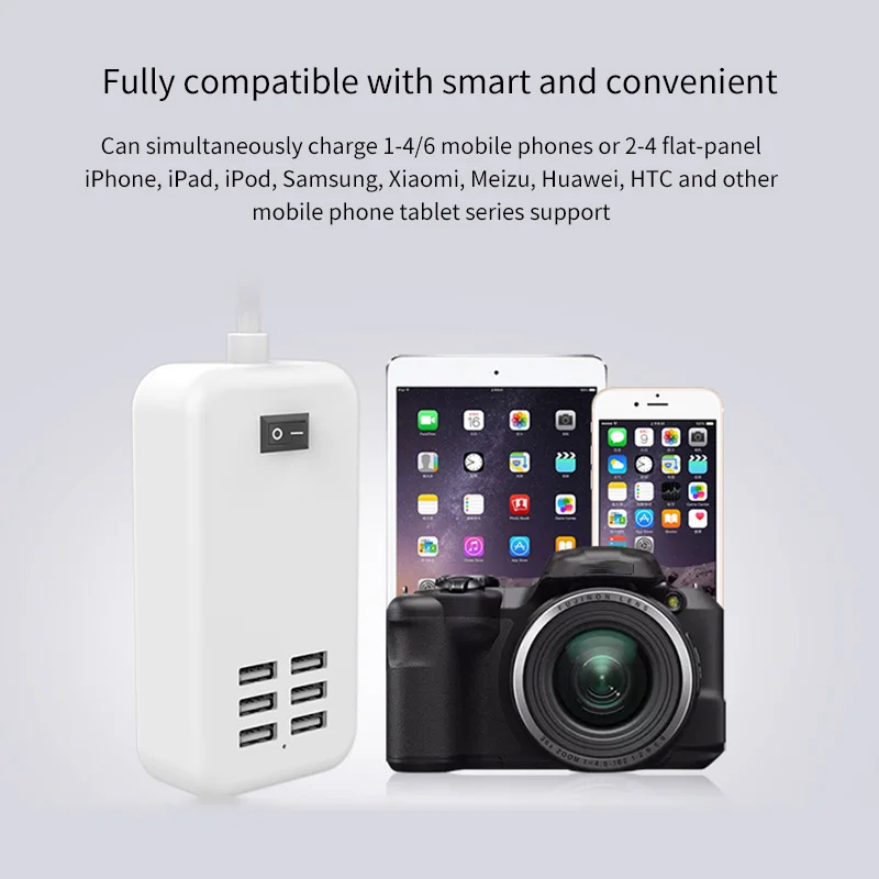 Powstro, 6 usb портов, зарядное устройство для телефона, концентратор, 25 Вт, 5A, настольный, EU/US, штепсельная розетка, зарядка, удлинитель, адаптер питания для iPhone