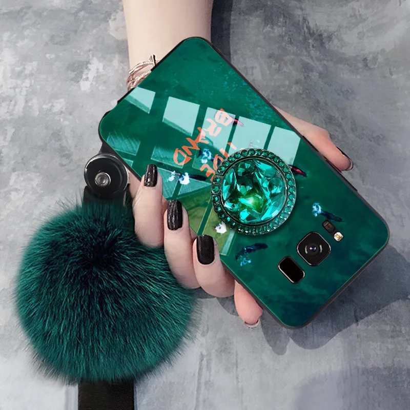 Изумрудно-чехол для samsung Galaxy A50 A51 S6 S7 край S8 S9 S10 S11 Plus Note 8 9 10 Pro j4 j5 2017 натуральным