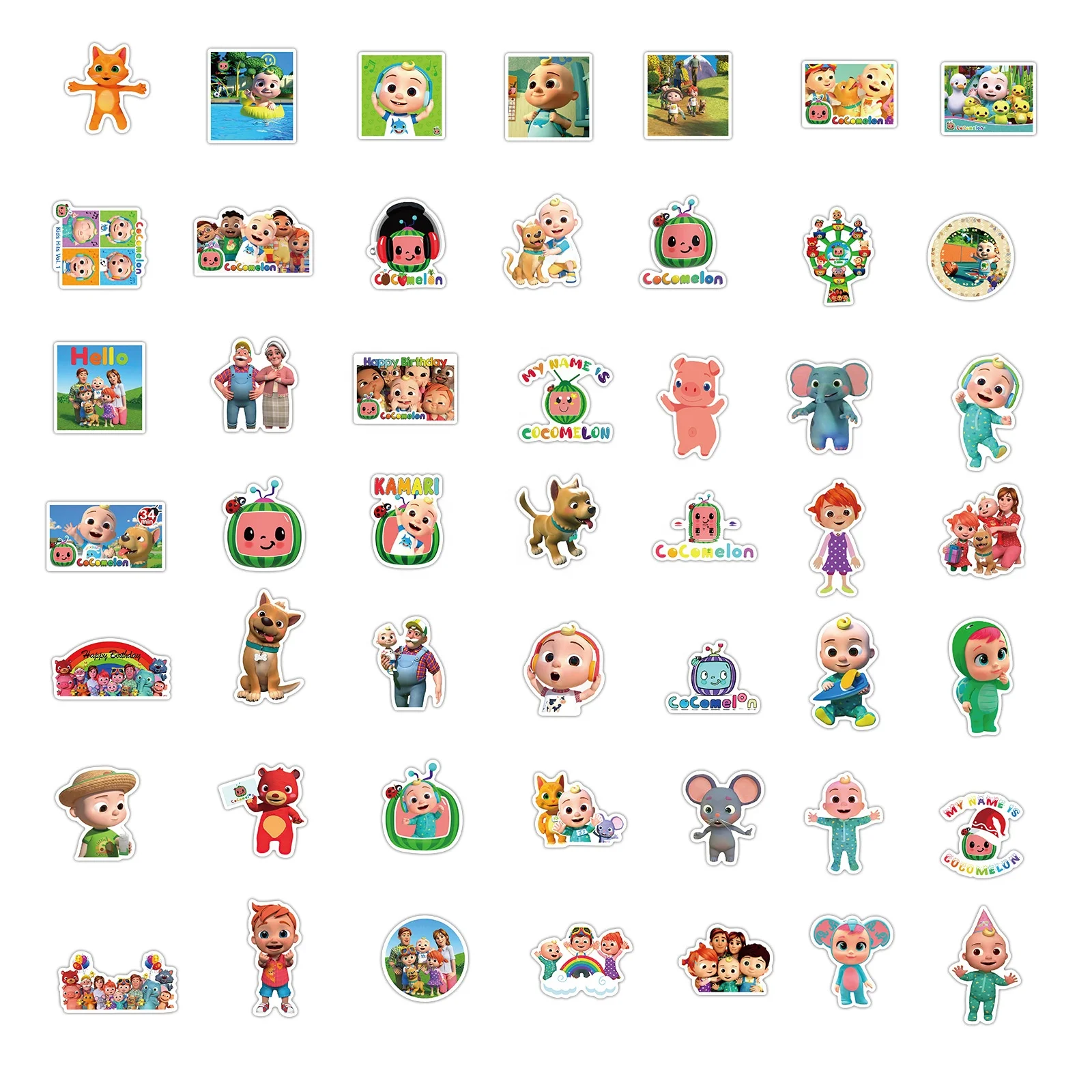

100Pcs Cute Cartoon Cocomelon Nursery Rhymes Graffiti Sticker For Children Kids Funny Diy Bottle Paper Stickers