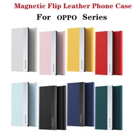smart magnetic 6d electroplating flip phone case for oppo reno 2 2z 2f find x3 x3 pro a9 2020 leather magnetic flip cover case
