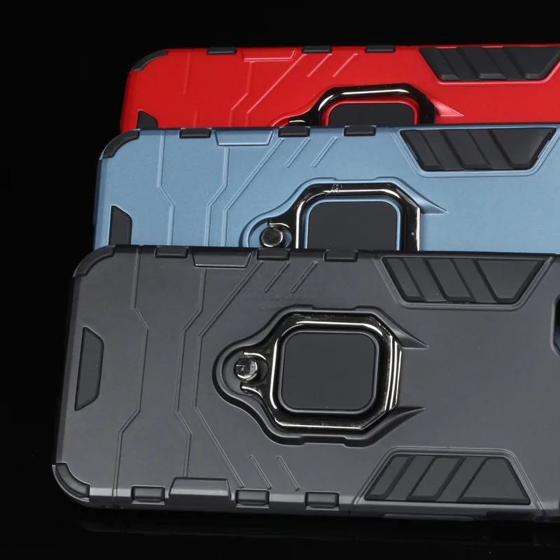 hybrid rugged armor for oppo realme c3 case kickstand with metal finger ring shock proof cover for oppo realmi c21 phone cases free global shipping