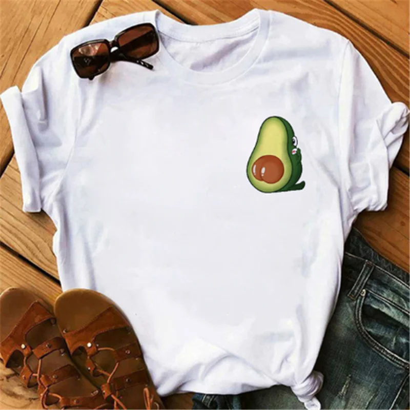 Женская Вегетарианская футболка в стиле Харадзюку с изображением авокадо