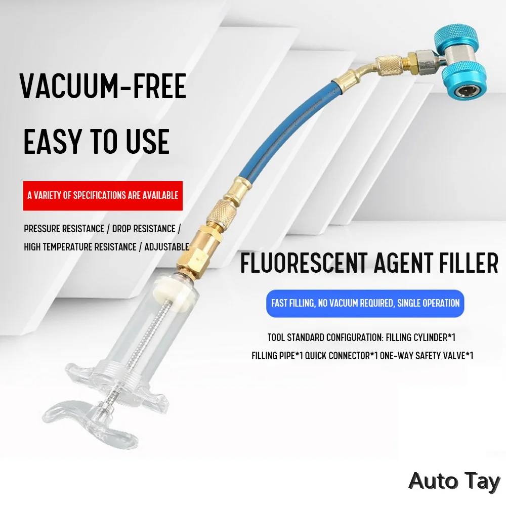 

Auto Air-conditioning Leak Detection Fluorescent Agent Filler Vacuum-free Compressor Refrigerated Oil Filling Maintenance Tool