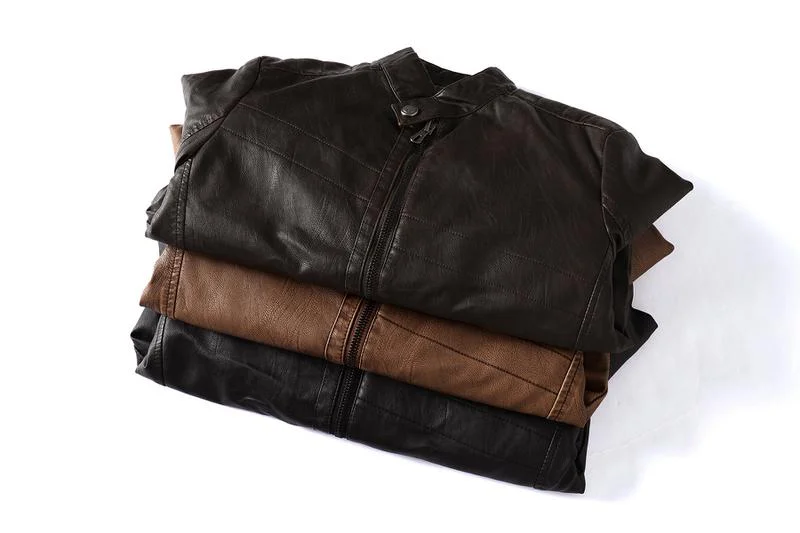 

2020 New Mens Jacket Motorcycle Leather Jacket Plus Velvet Thick Warm Faux Leather Mens Winter Coat Leisure Business Jacket Man
