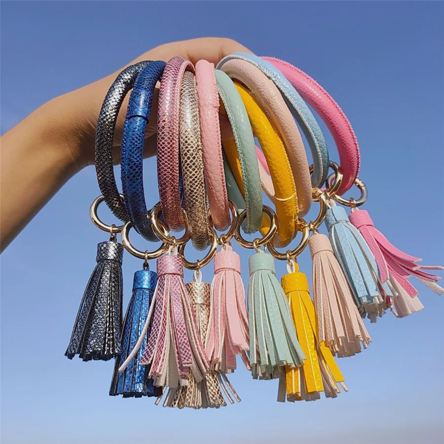 Женский кожаный брелок для ключей милая цепочка с кожаным ремешком дизайнерский