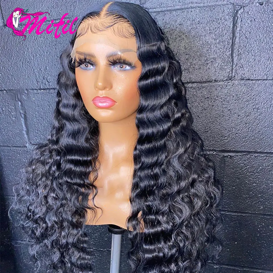 

13x4 Deep Wave Frontal Wig Lace Front Human Hair Wigs For Women Remy 30 32 Inch Brazilian Curly Lace Closure Wigs Pre Plucked