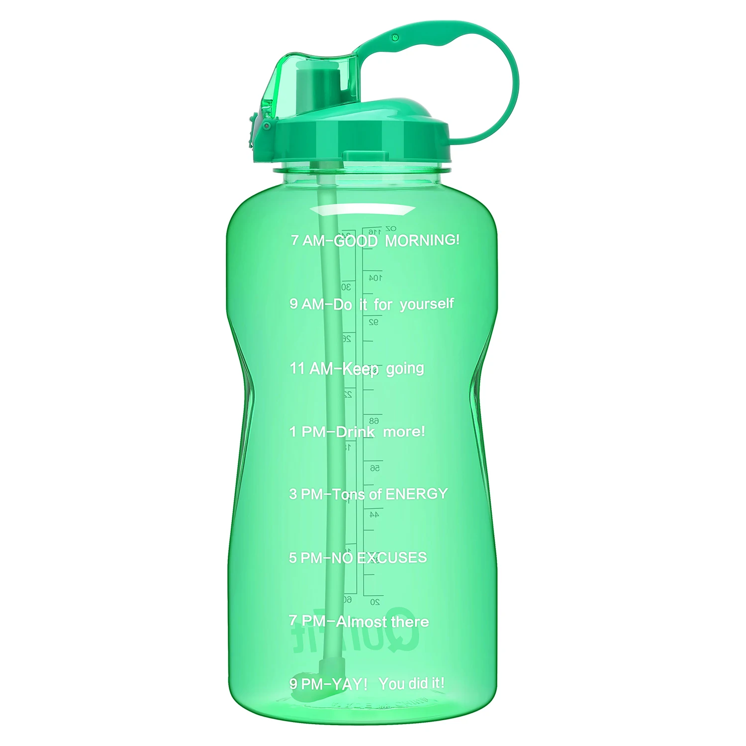 Agate Green BuildLife Тритан галлон бутылка для воды 128 OZ/64 OZ 3.8L/2L с уникальной шкалой времени/измерения/цели отмечены раз BPA бесплатно Спорт Тренажерный зал - Цвет: Agate Green