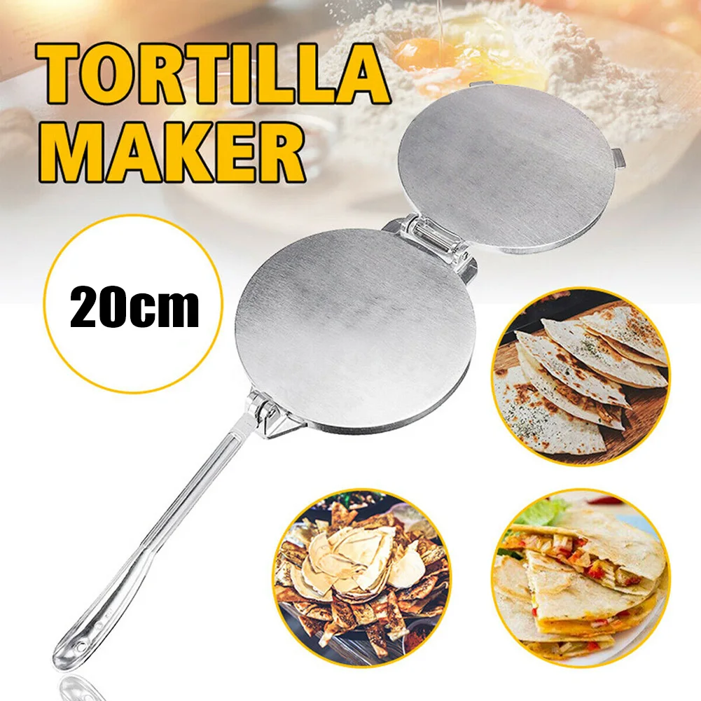 

8 Inches Aluminium Mold Tortilla Noodle Presser Maker Home Kitchen Restaurant Bakeware Tool Dining Press With Handle Foldable