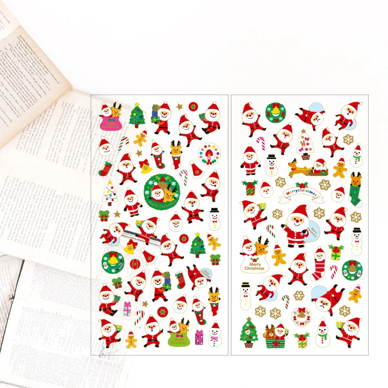 1pc 19X10cm Christmas Children DIY Stickers 2021 New Year Decorations for Home Ornaments Xmas Noel Gifts Navidad decor | Дом и сад