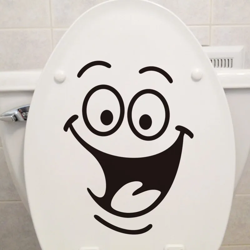 1 Sheet Removable Smile Face Toilet Sticker 3D PVC Wall Bathroom Decors Peel WC Pedestal Pan Cover | Дом и сад