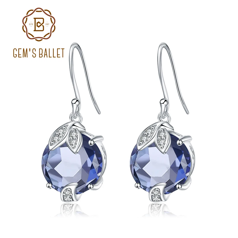Женские серьги подвески из серебра 925 пробы с мистическим кварцем|drop earrings|jewelry