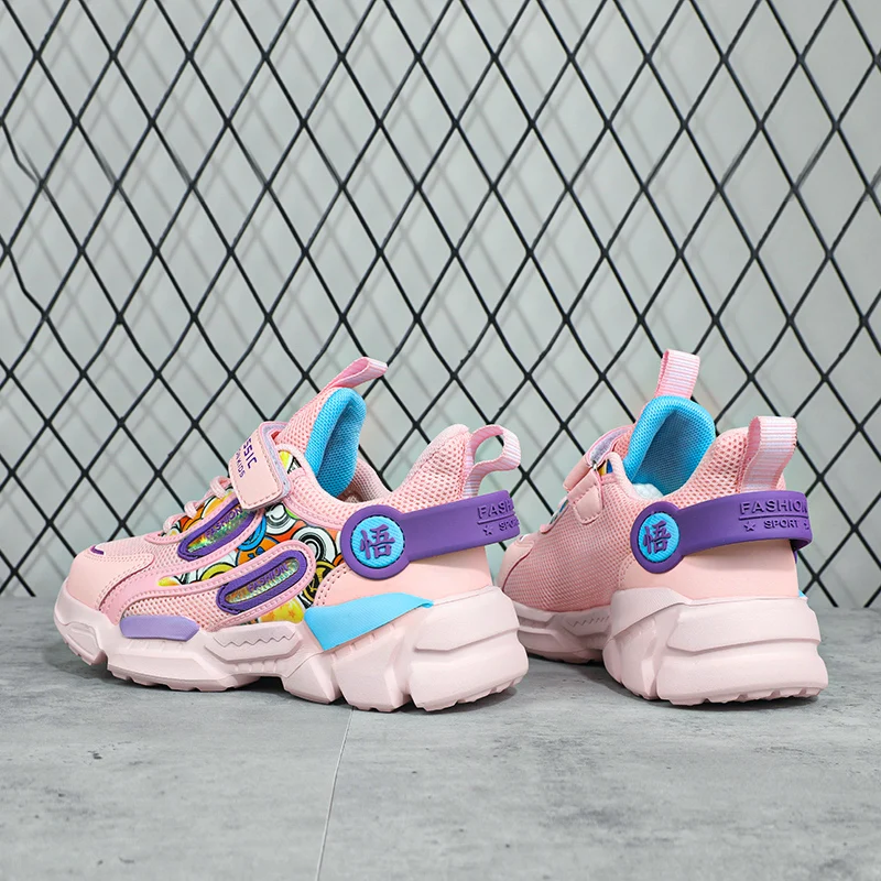 

2021 Autumn Boys Sneakers Black Pink Big Girls Children Shoes Soft Bottom Kids Running Shoe Comfortable Boy Walking Shoes