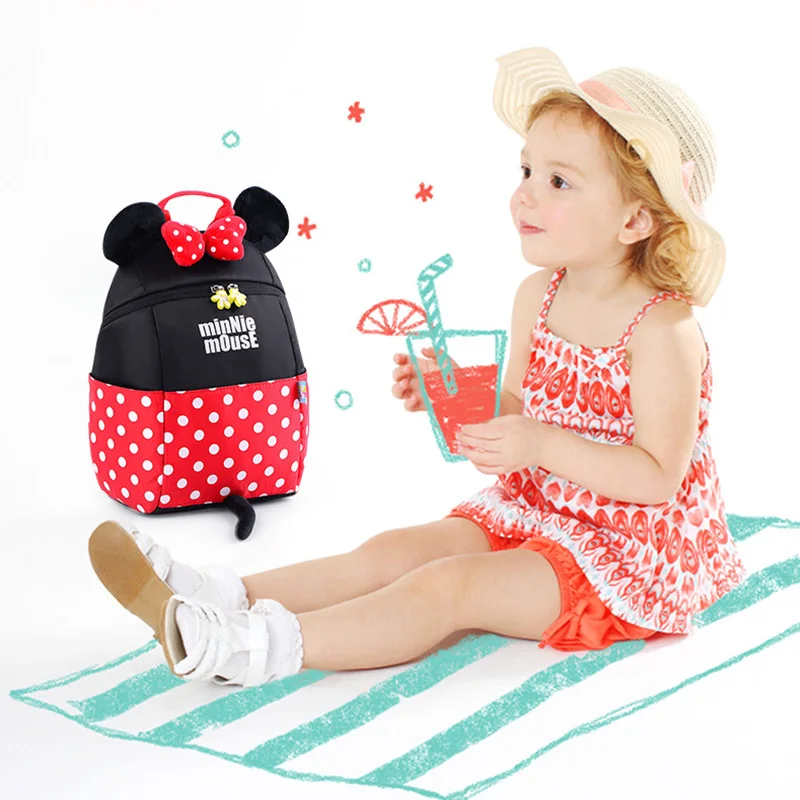 

Disney Kindergarten School Bag Cartoon Mickey Mouse Minnie Backpack 1-5 Years Child Boy Girl Baby Backpack Bag Birthday Gifts