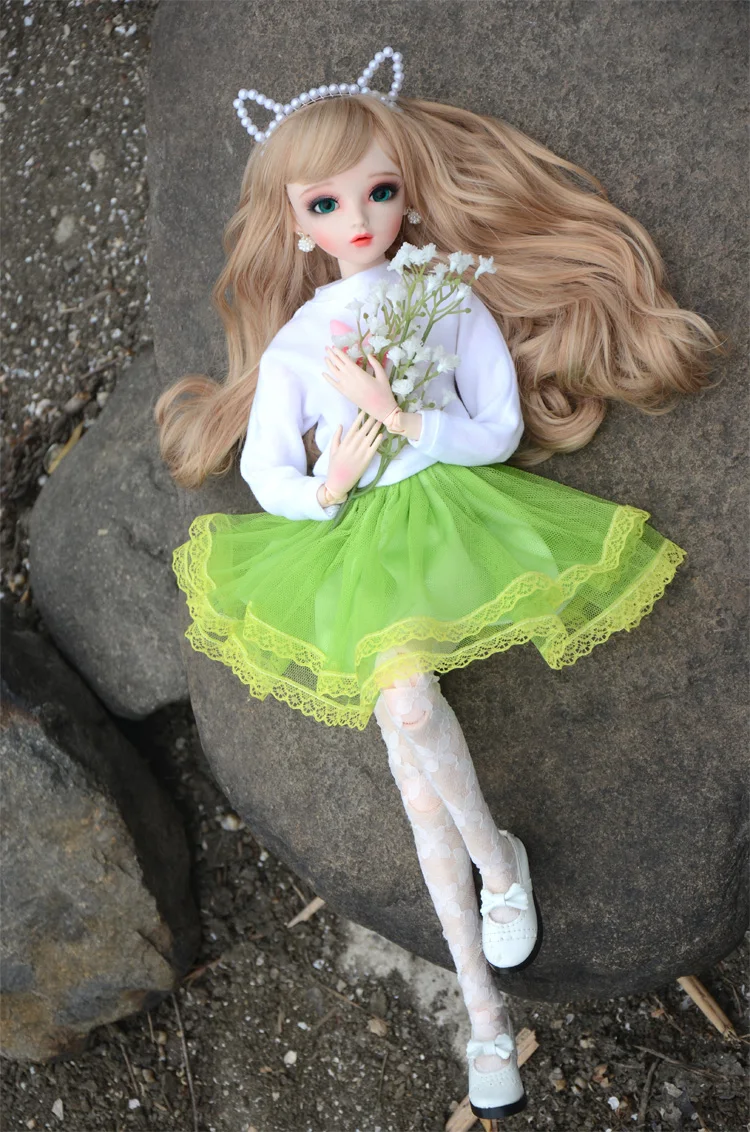 BJD 1/3, детские куклы для девочек, красивые зеленые глаза, ручная работа, красивые игрушки, силиконовая кукла-Реборн, Рождественский подарок с макияжным лицом