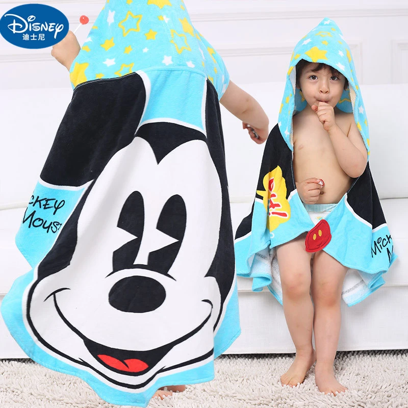 

Disney Cotton Children baby Hooded Bath Towel beach towels Minnie Mickey Mouse Car Cloak Cotton Bathrobe Cartoon Bath towel gift