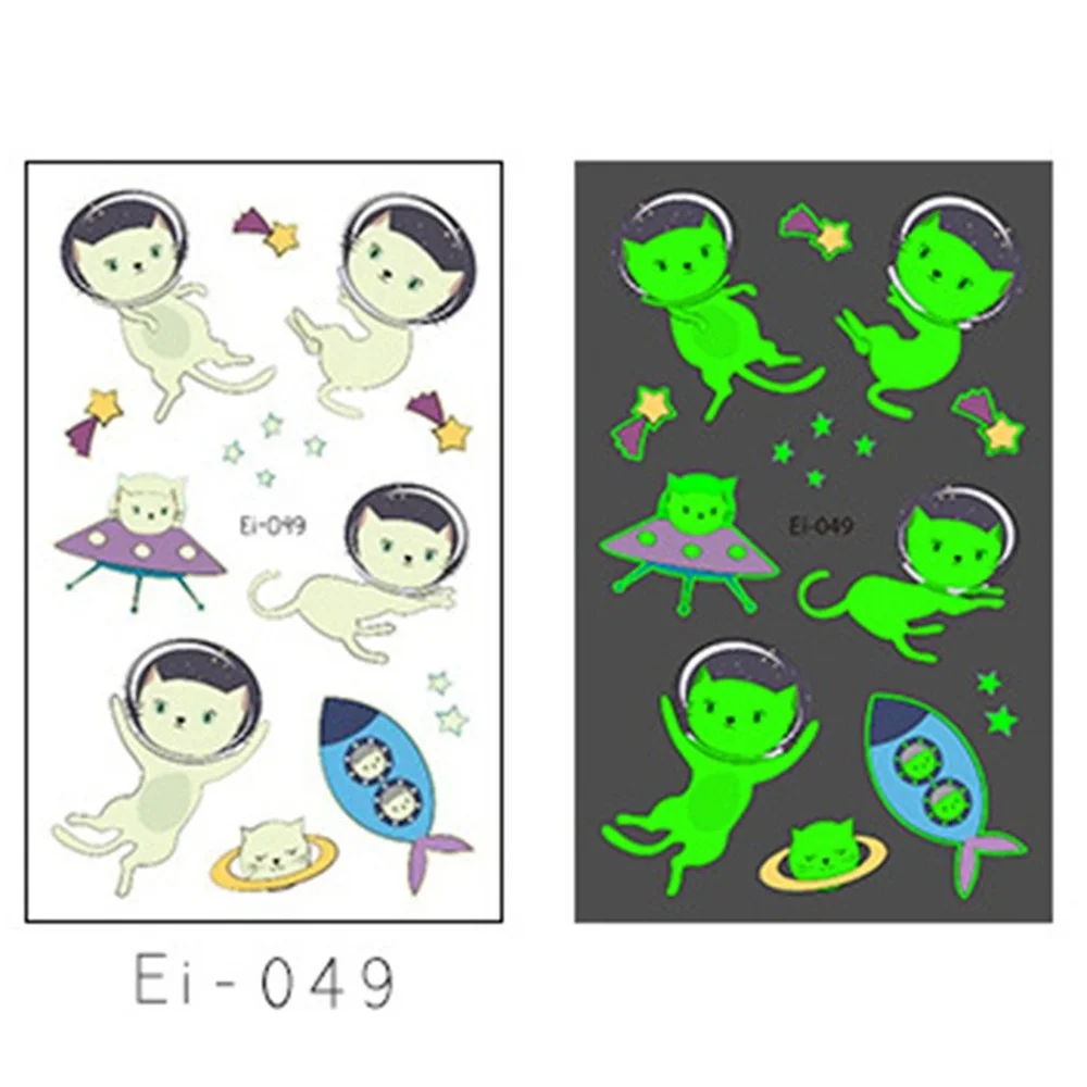 Светящийся астронавт Вселенная временные татуировки наклейки для детей