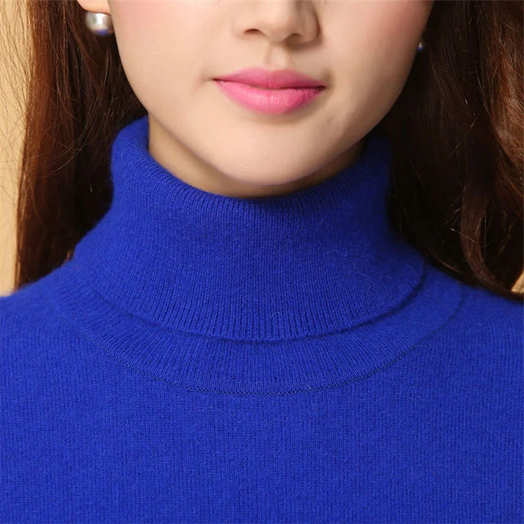 

Джемпер JCHB Женский кашемировый, однотонный базовый мягкий пуловер с высоким воротником, 12 цветов, размеры s-xxl, Осень-зима